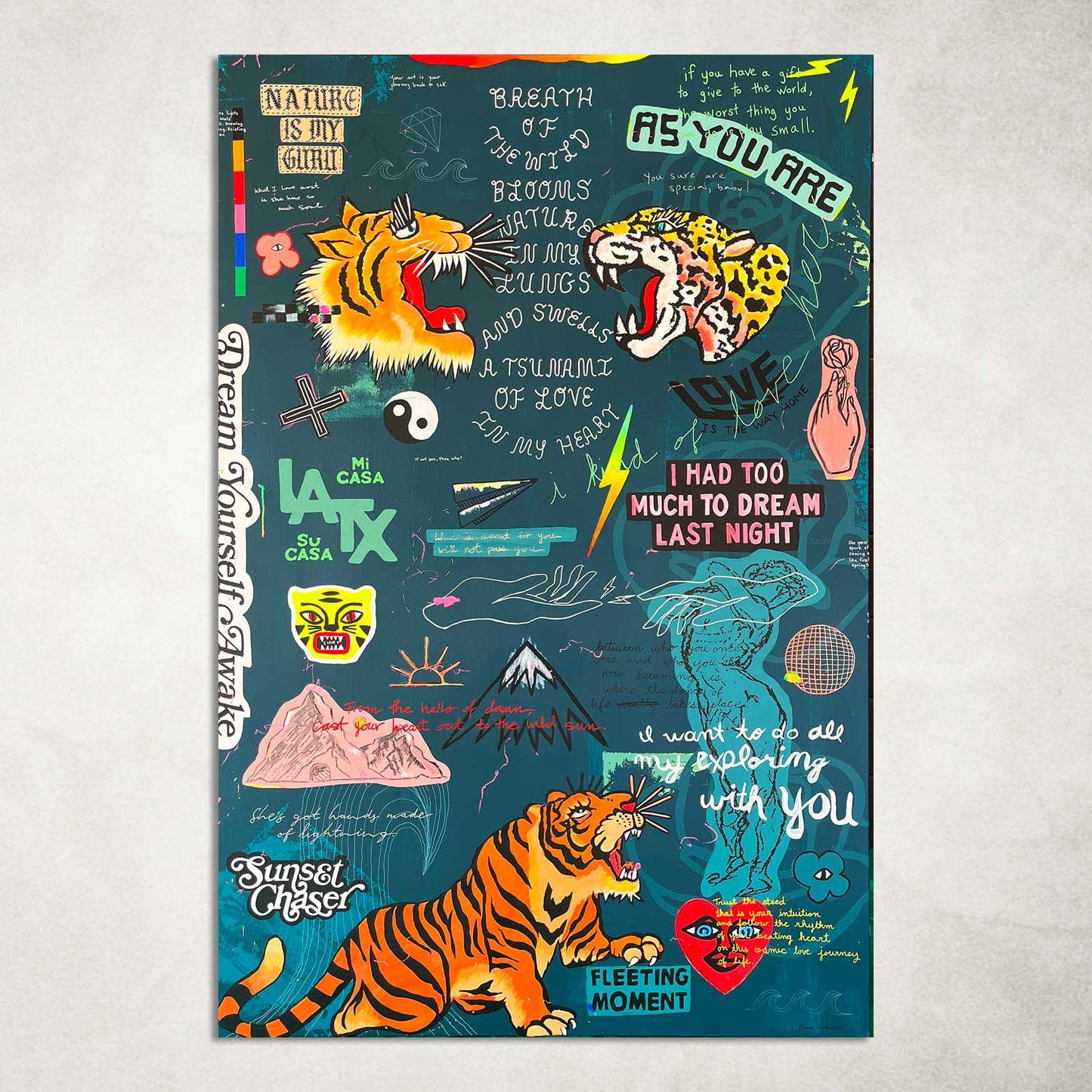 SPARK OF LIGHT MIXED MEDIA 48X72" PRIVATE COMMISSION - NFS