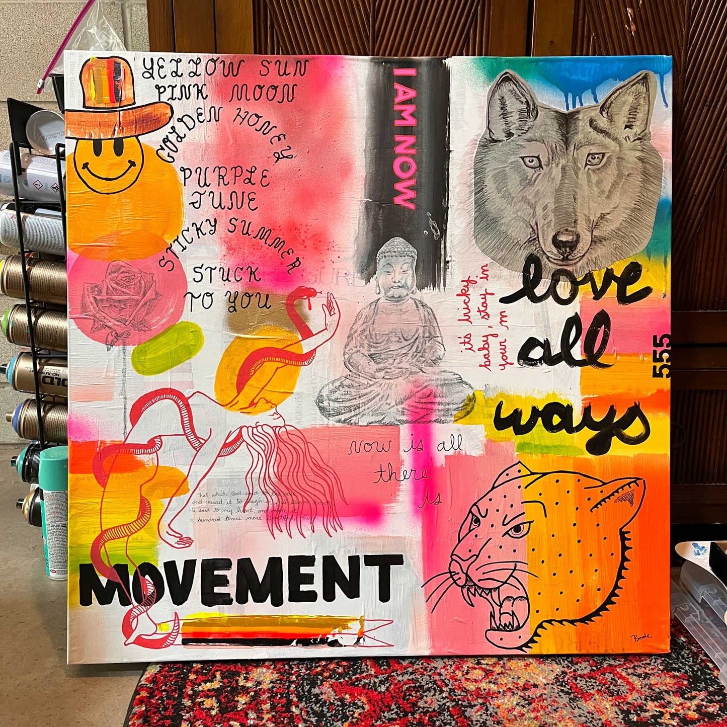 PURPLE JUNE ON STRETCHED CANVAS