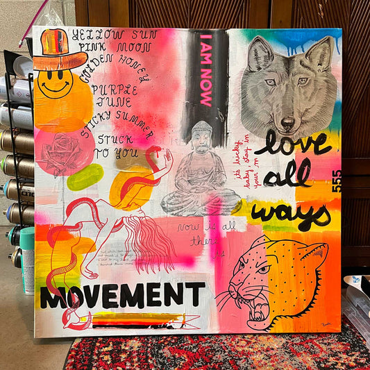 PURPLE JUNE ON STRETCHED CANVAS