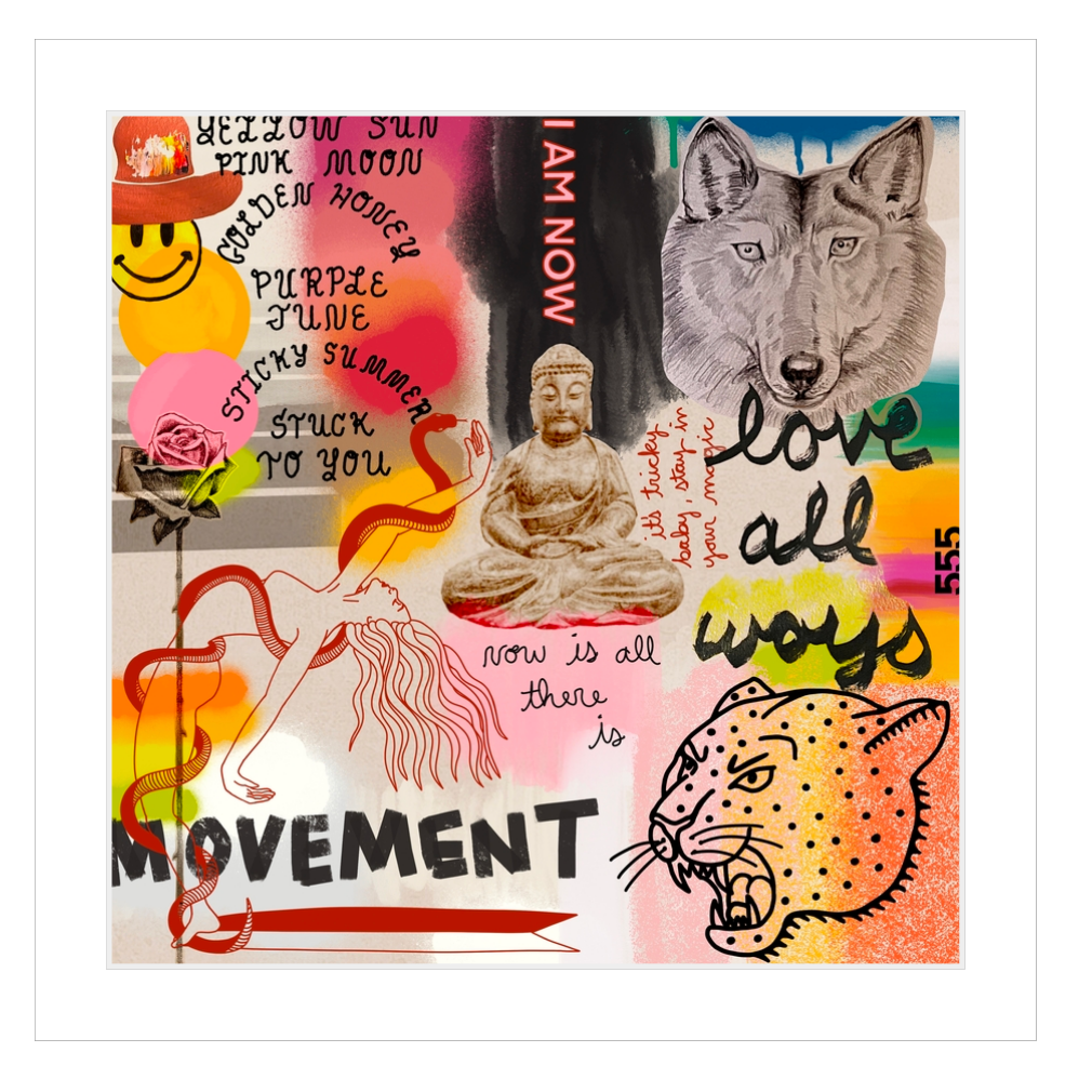 PURPLE JUNE MATTED & SIGNED PRINT of ORIGINAL PAINTING