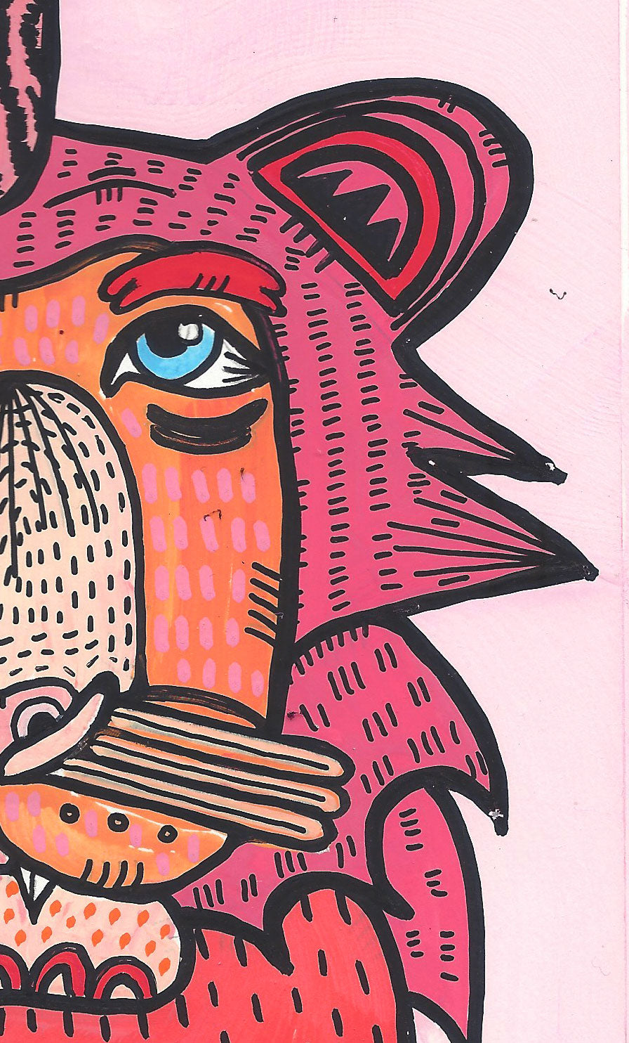 BABY LION NOTEBOOK PAINTING