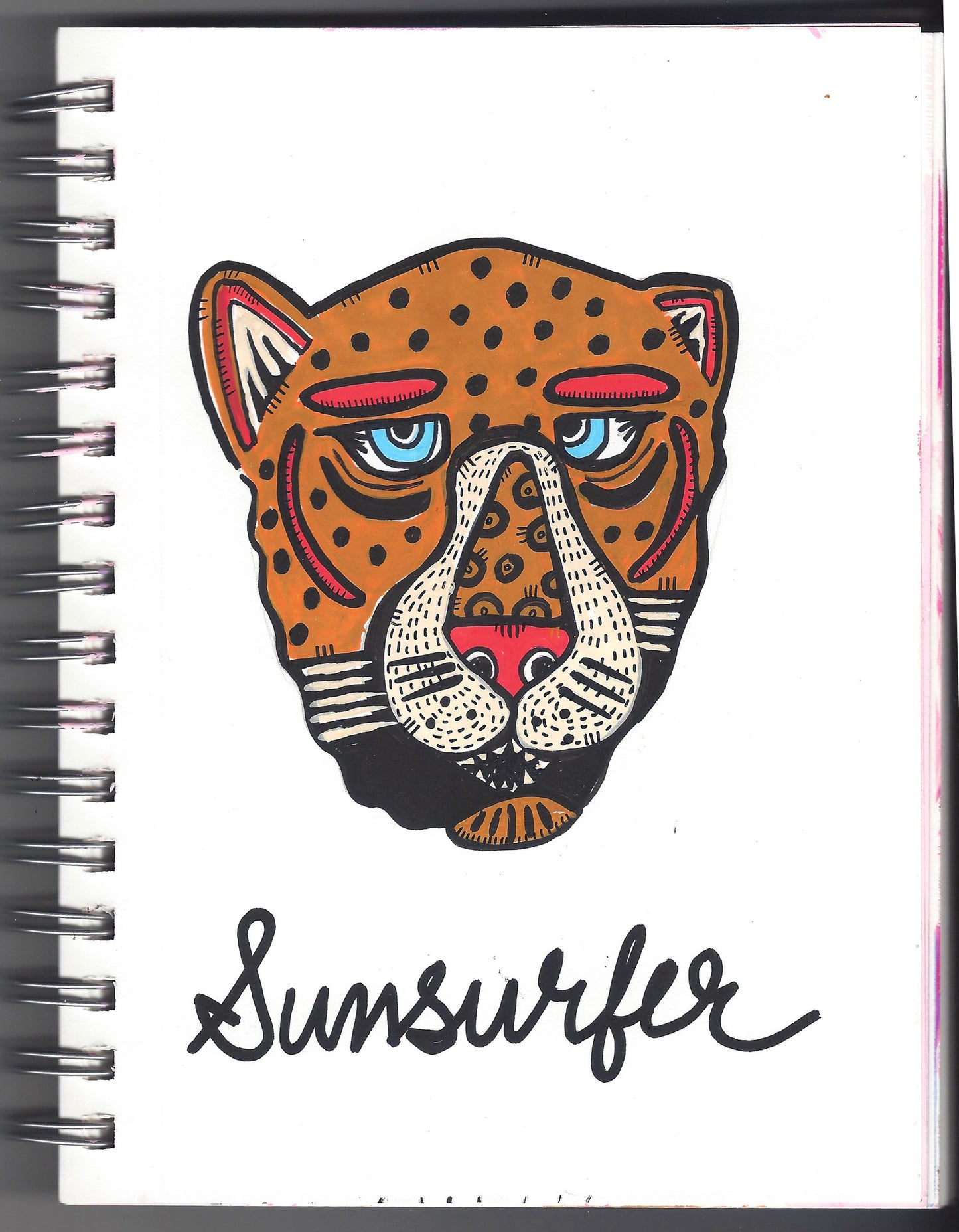 CHEETAH FACE NOTEBOOK PAINTING