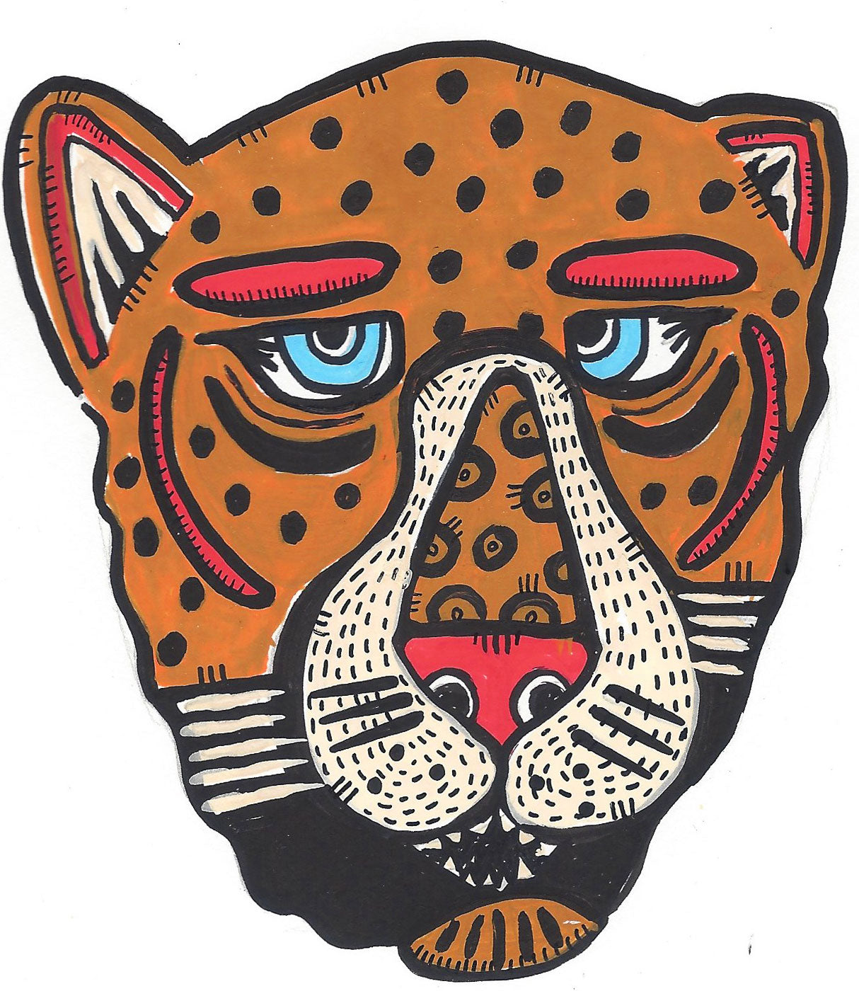 CHEETAH FACE NOTEBOOK PAINTING