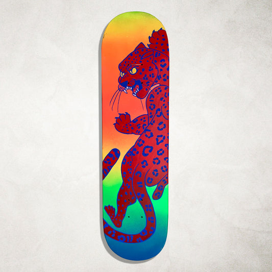 RED LEOPARD SKATE DECK