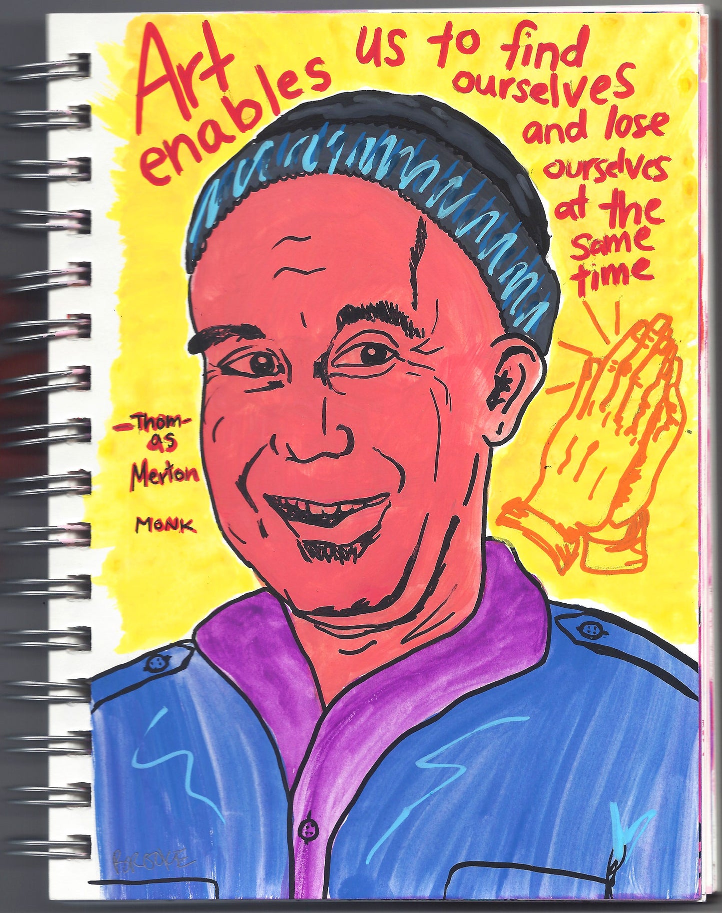 THOMAS MERTON NOTEBOOK PAINTING
