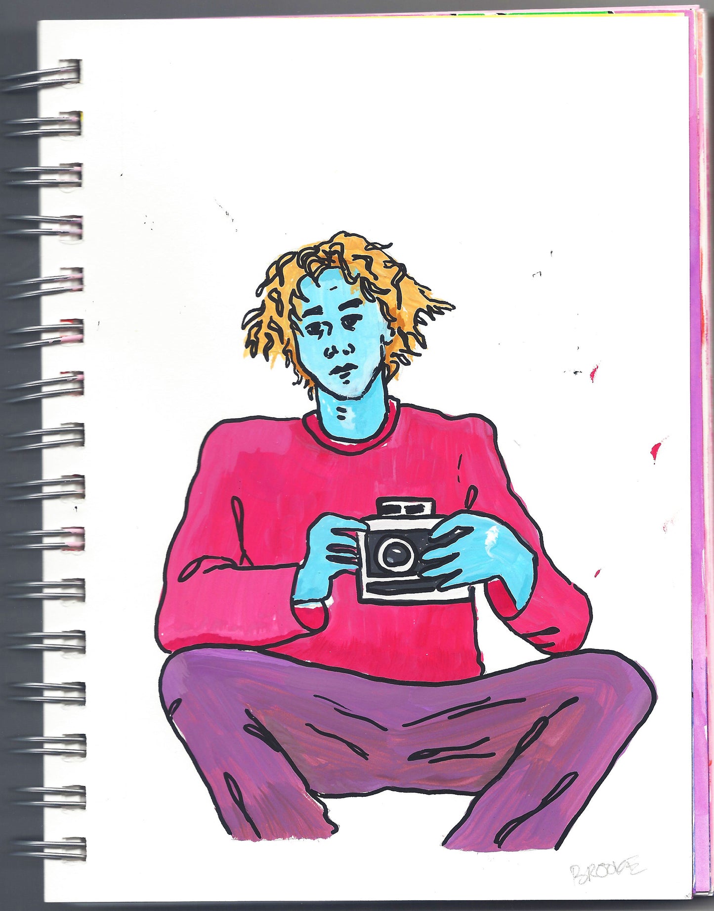 HEATH LEDGER CAMERA NOTEBOOK PAINTING