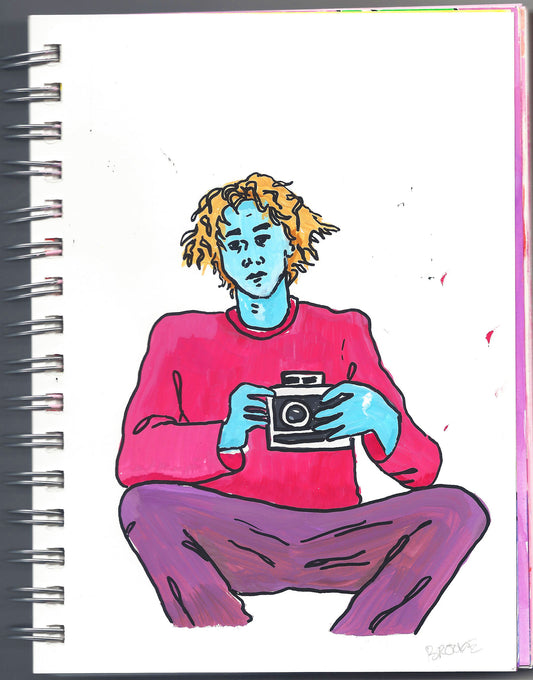 HEATH LEDGER CAMERA NOTEBOOK PAINTING