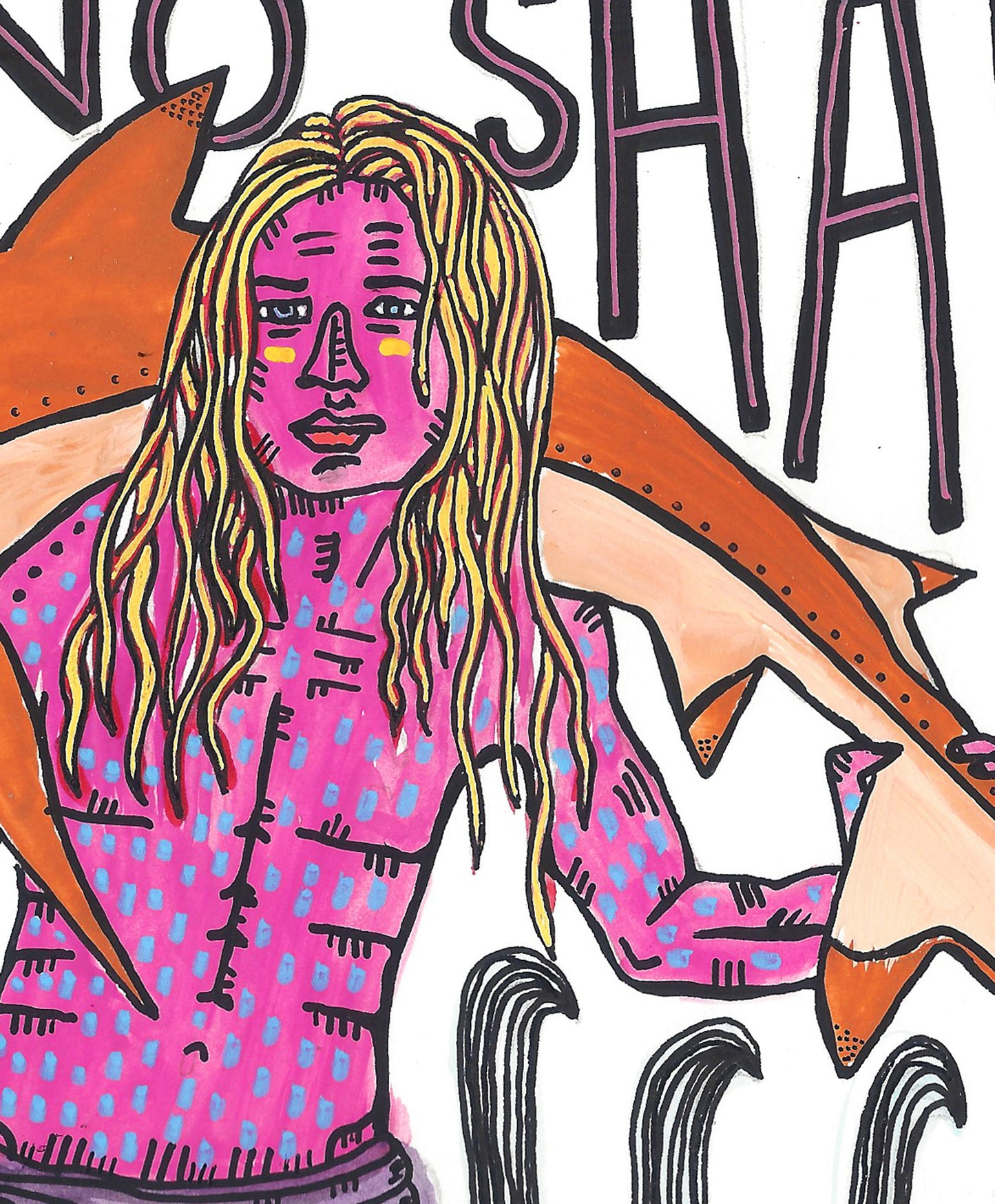 SHARK BOY NOTEBOOK PAINTING