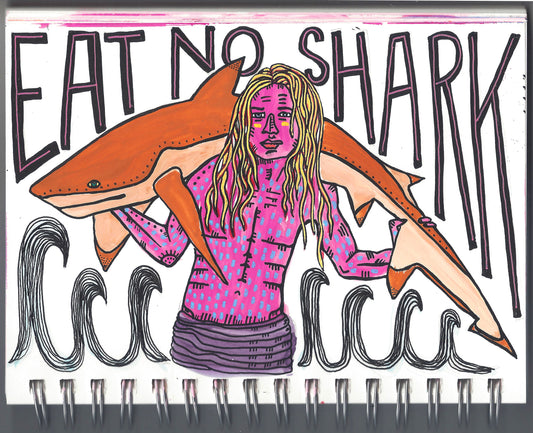 SHARK BOY NOTEBOOK PAINTING